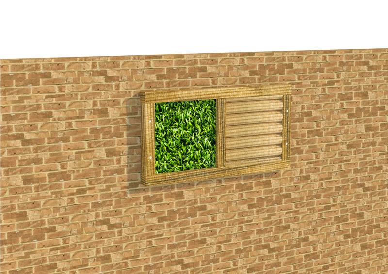 Technical render of a Sensory Panel with Artificial Grass and Half Round
